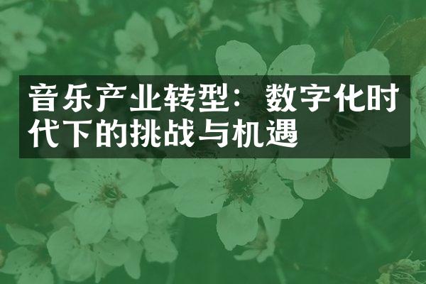 音乐产业转型：数字化时代下的挑战与机遇