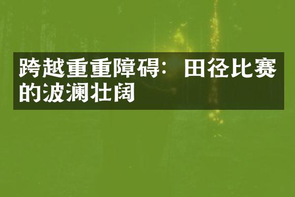 跨越重重障碍：田径比赛的波澜壮阔