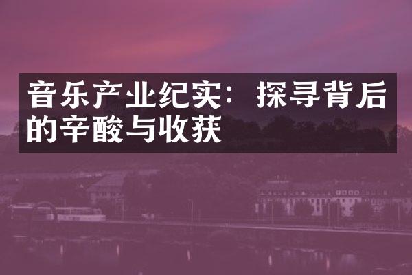 音乐产业纪实：探寻背后的辛酸与收获