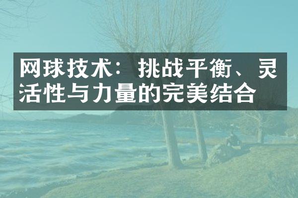 网球技术：挑战平衡、灵活性与力量的完美结合