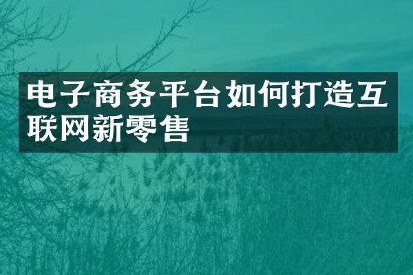 电子商务平台如何打造互联网新零售