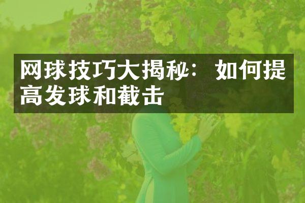 网球技巧大揭秘：如何提高发球和截击