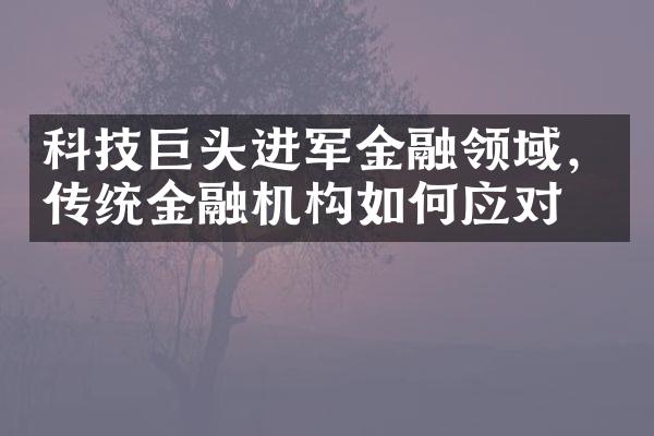 科技巨头进军金融领域，传统金融机构如何应对