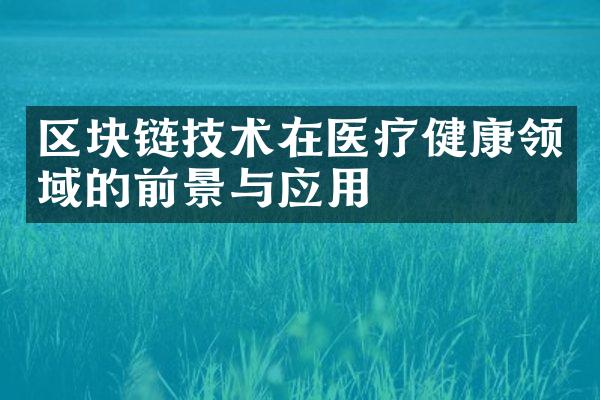 区块链技术在医疗健康领域的前景与应用