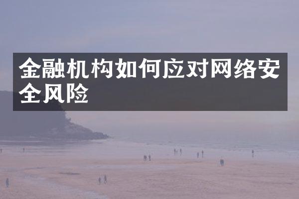 金融机构如何应对网络安全风险