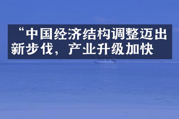 “中国经济结构调整迈出新步伐，产业升级加快”