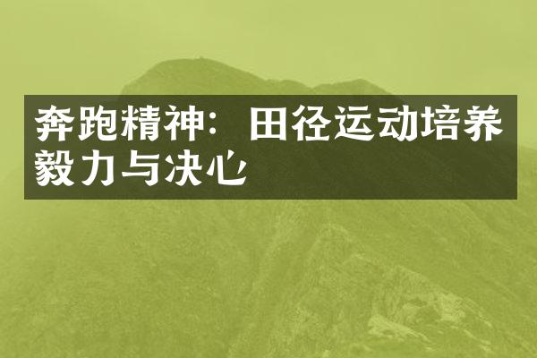 奔跑精神：田径运动培养毅力与决心