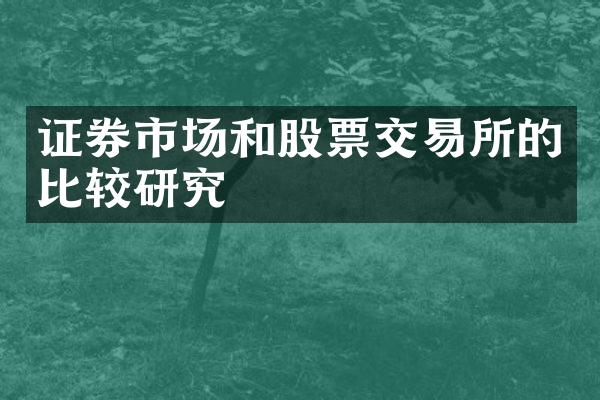 证券市场和股票交易所的比较研究