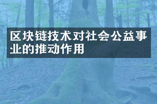 区块链技术对社会公益事业的推动作用