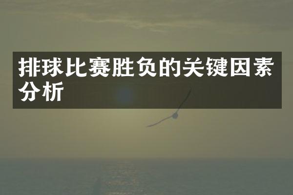 排球比赛胜负的关键因素分析