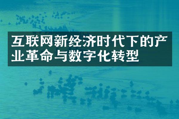 互联网新经济时代下的产业与数字化转型