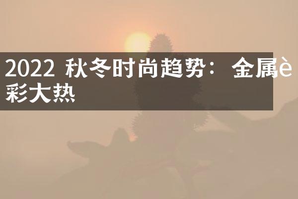 2022 秋冬时尚趋势：金属色彩大热