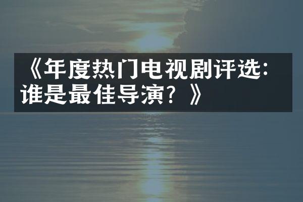 《年度热门电视剧评选：谁是最佳导演？》