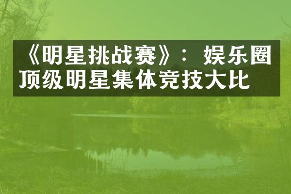 《明星挑战赛》：娱乐圈顶级明星集体竞技比拼