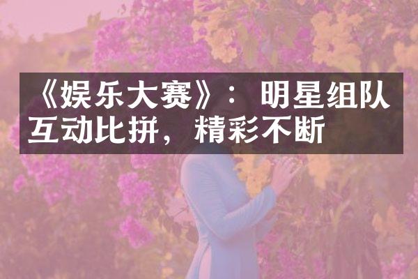 《娱乐大赛》：明星组队互动比拼，精彩不断