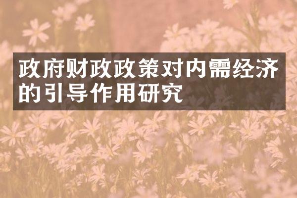 政府财政政策对内需经济的引导作用研究