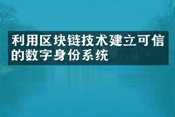 利用区块链技术建立可信的数字身份系统