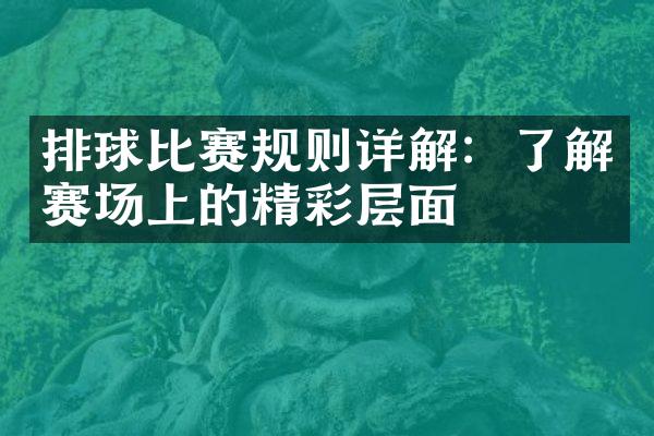 排球比赛规则详解：了解赛场上的精彩层面