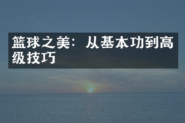 篮球之美：从基本功到高级技巧