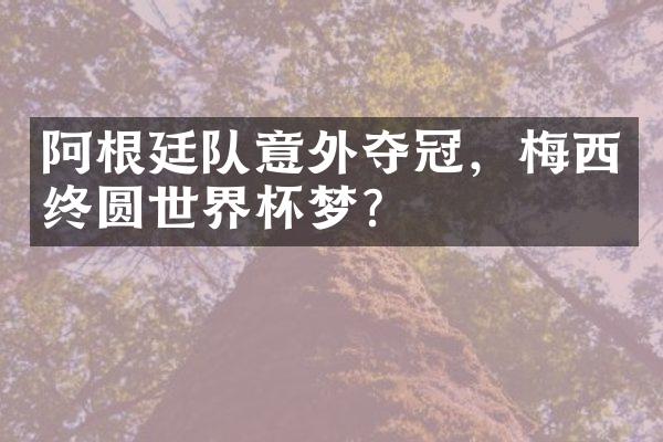 阿根廷队意外夺冠，梅西终圆世界杯梦？