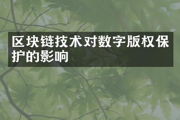 区块链技术对数字版权保护的影响