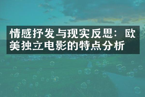 情感抒发与现实反思：欧美独立电影的特点分析