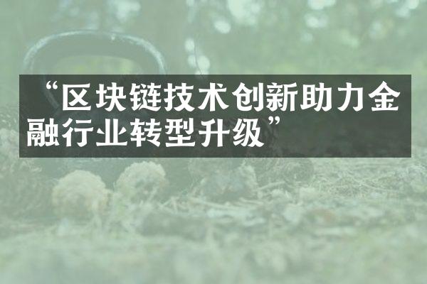 “区块链技术创新助力金融行业转型升级”