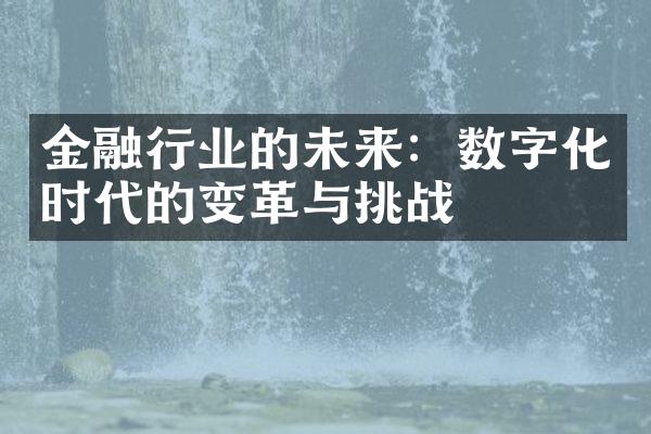 金融行业的未来：数字化时代的变革与挑战