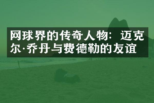 网球界的传奇人物：迈克尔&乔丹与费德勒的友谊