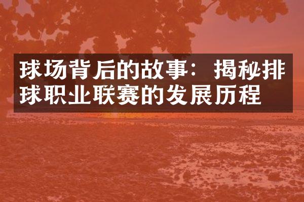 球场背后的故事：揭秘排球职业联赛的发展历程