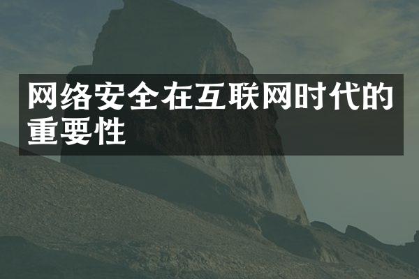 网络安全在互联网时代的重要性