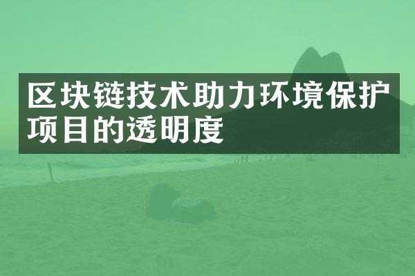 区块链技术助力环境保护项目的透明度