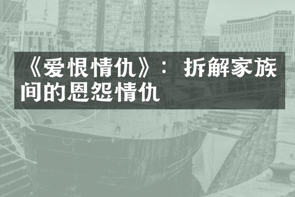 《爱恨情仇》：拆解家族间的恩怨情仇