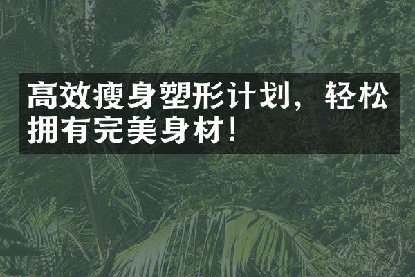 高效塑形计划，轻松拥有完美身材！