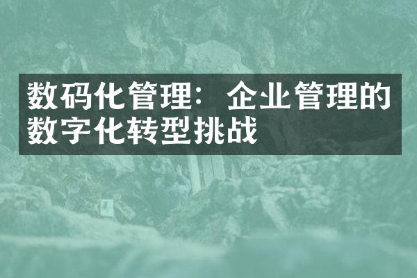 数码化管理：企业管理的数字化转型挑战