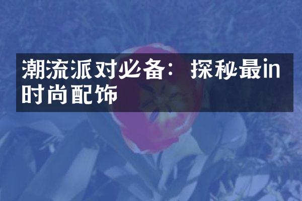 潮流派对必备：探秘最in的时尚配饰