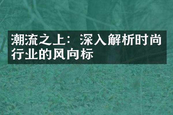 潮流之上：深入解析时尚行业的风向标