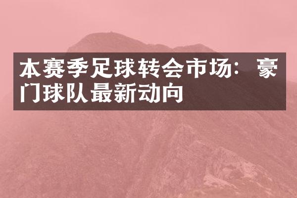 本赛季足球转会市场：豪门球队最新动向