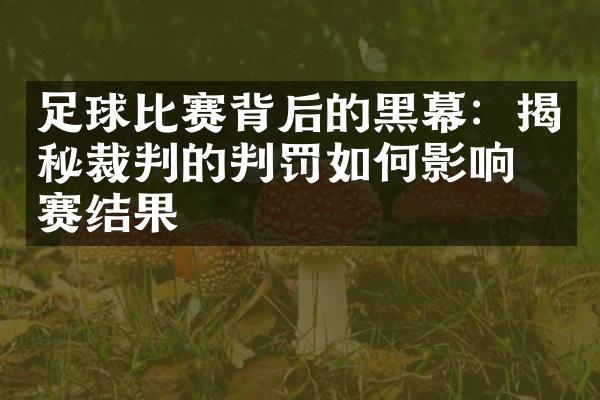 足球比赛背后的黑幕：揭秘裁判的判罚如何影响比赛结果