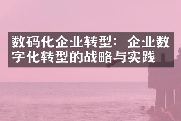 数码化企业转型：企业数字化转型的战略与实践