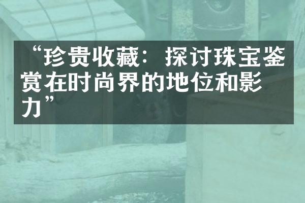 “珍贵收藏：探讨珠宝鉴赏在时尚界的地位和影响力”