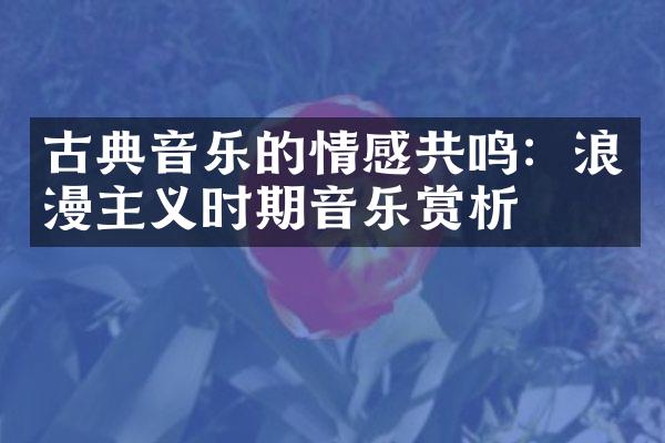 古典音乐的情感共鸣：浪漫主义时期音乐赏析