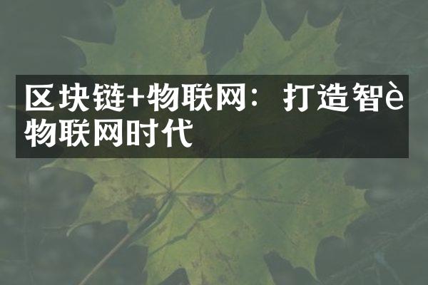 区块链+物联网：打造智能物联网时代