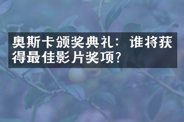 奥斯卡颁奖典礼：谁将获得最佳影片奖项？