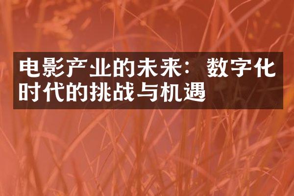 电影产业的未来：数字化时代的挑战与机遇