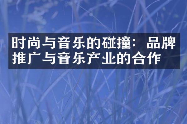 时尚与音乐的碰撞：品牌推广与音乐产业的合作