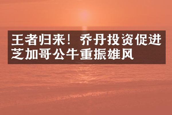 王者归来！乔丹投资促进芝加哥公牛重振雄风