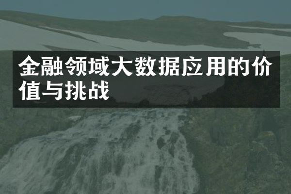 金融领域大数据应用的价值与挑战