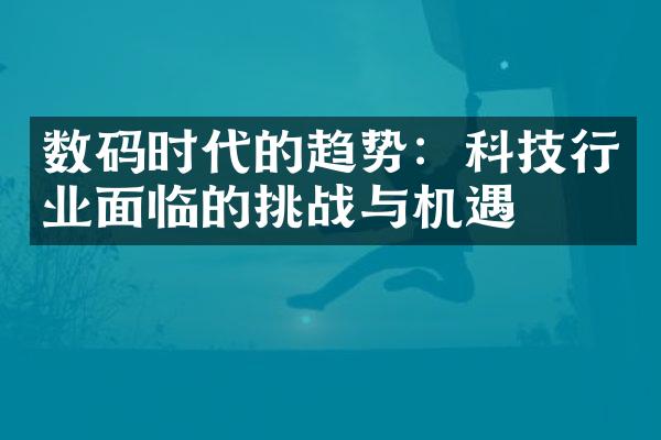 数码时代的趋势：科技行业面临的挑战与机遇