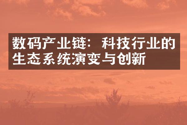 数码产业链：科技行业的生态系统演变与创新